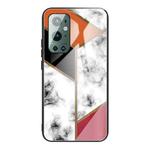 For OnePlus 9 Pro Marble Tempered Glass Back Cover TPU Border Case(HCBL-1)