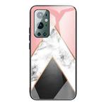 For OnePlus 9 Pro Marble Tempered Glass Back Cover TPU Border Case(HCBL-11)
