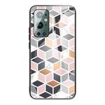 For OnePlus 9 Pro Marble Tempered Glass Back Cover TPU Border Case(HCBL-14)