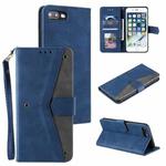 Stitching Calf Texture Horizontal Flip Leather Case with Holder & Card Slots & Wallet For iPhone 8 Plus / 7 Plus(Dark Blue)