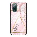 For Samsung Galaxy S20 FE Marble Tempered Glass Back Cover TPU Border Case(HCBL-21)