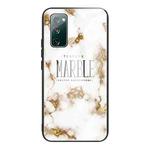 For Samsung Galaxy S20 FE Marble Tempered Glass Back Cover TPU Border Case(HCBL-25)