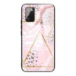 For Samsung Galaxy A02s (US Version) Marble Tempered Glass Back Cover TPU Border Case(HCBL-21)