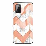 For Samsung Galaxy A02s (EU Version) Marble Tempered Glass Back Cover TPU Border Case(HCBL-5)