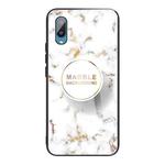 For Samsung Galaxy A02 (EU Version) Marble Tempered Glass Back Cover TPU Border Case(HCBL-16)