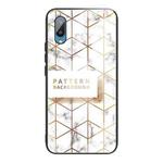 For Samsung Galaxy A02 (EU Version) Marble Tempered Glass Back Cover TPU Border Case(HCBL-19)