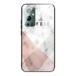 For Samsung Galaxy A32 4G Marble Tempered Glass Back Cover TPU Border Case(HCBL-6)