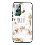 For Samsung Galaxy A52 5G / 4G Marble Tempered Glass Back Cover TPU Border Case(HCBL-25)