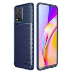 For OPPO Realme 8 Carbon Fiber Texture Shockproof TPU Case(Blue)
