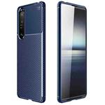 For Sony Xperia 1 III Carbon Fiber Texture Shockproof TPU Case(Blue)