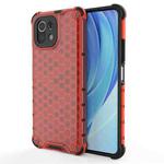 For Xiaomi Mi 11 Lite Shockproof Honeycomb PC + TPU Protective Case(Red)