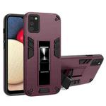 For Samsung Galaxy A52 5G / 4G 2 in 1 PC + TPU Shockproof Protective Case with Invisible Holder(Wine Red)