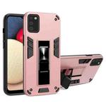 For Samsung Galaxy A52 5G / 4G 2 in 1 PC + TPU Shockproof Protective Case with Invisible Holder(Rose Gold)