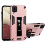 For Samsung Galaxy A72 5G / 4G 2 in 1 PC + TPU Shockproof Protective Case with Invisible Holder(Rose Gold)