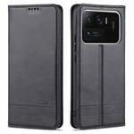 For Xiaomi Mi 11 Ultra AZNS Magnetic Calf Texture Horizontal Flip Leather Case with Card Slots & Holder & Wallet(Black)