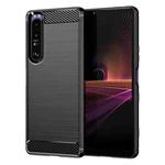 For Sony Xperia 1 III Brushed Texture Carbon Fiber TPU Case(Black)