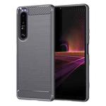 For Sony Xperia 1 III Brushed Texture Carbon Fiber TPU Case (Grey)