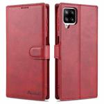 For Samsung Galaxy M62 / F62 AZNS Calf Texture Horizontal Flip Leather Case with Holder & Card Slots & Wallet & Photo Frame(Red)