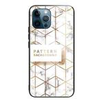 For iPhone 11 Pro Marble Tempered Glass Back Cover TPU Border Case (HCBL-19)