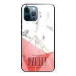 For iPhone 11 Pro Max Marble Tempered Glass Back Cover TPU Border Case (HCBL-24)