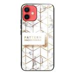For iPhone 12 mini Marble Tempered Glass Back Cover TPU Border Case (HCBL-19)