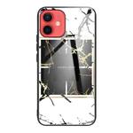 For iPhone 12 mini Marble Tempered Glass Back Cover TPU Border Case (HCBL-22)