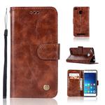 For Xiaomi Redmi 3S Retro Copper Button Crazy Horse Horizontal Flip PU Leather Case with Holder & Card Slots & Wallet & Lanyard(Brown)
