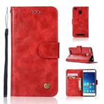For Xiaomi Redmi 3S Retro Copper Button Crazy Horse Horizontal Flip PU Leather Case with Holder & Card Slots & Wallet & Lanyard(Red)