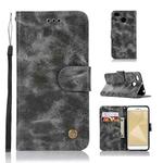 For Xiaomi Redmi 4X Retro Copper Button Crazy Horse Horizontal Flip PU Leather Case with Holder & Card Slots & Wallet & Lanyard(Gray)