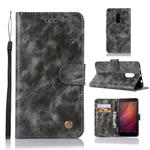 For Xiaomi Redmi Note 4 Retro Copper Button Crazy Horse Horizontal Flip PU Leather Case with Holder & Card Slots & Wallet & Lanyard(Gray)