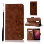 For Xiaomi Redmi Note 4 Retro Copper Button Crazy Horse Horizontal Flip PU Leather Case with Holder & Card Slots & Wallet & Lanyard(Brown)