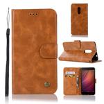 For Xiaomi Redmi Note 4 Retro Copper Button Crazy Horse Horizontal Flip PU Leather Case with Holder & Card Slots & Wallet & Lanyard(Gold Yellow)