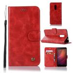 For Xiaomi Redmi Note 4 Retro Copper Button Crazy Horse Horizontal Flip PU Leather Case with Holder & Card Slots & Wallet & Lanyard(Red)