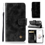 For Xiaomi Redmi 5A Retro Copper Button Crazy Horse Horizontal Flip PU Leather Case with Holder & Card Slots & Wallet & Lanyard(Black)