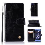 For Xiaomi Mi 6 Retro Copper Button Crazy Horse Horizontal Flip PU Leather Case with Holder & Card Slots & Wallet & Lanyard(Black)