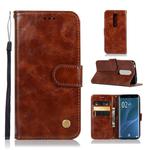 For Sony Xperia 1 Retro Copper Button Crazy Horse Horizontal Flip PU Leather Case with Holder & Card Slots & Wallet & Lanyard(Brown)