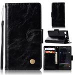 For Sony Xperia XZ1 compact Retro Copper Button Crazy Horse Horizontal Flip PU Leather Case with Holder & Card Slots & Wallet & Lanyard(Black)