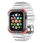 Integrated Crystal Clear Color Contrast Watch Band For Apple Watch Series 7 41mm / 6 & SE & 5 & 4 40mm / 3 & 2 & 1 38mm (Red)