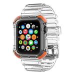 Integrated Crystal Clear Color Contrast Watch Band For Apple Watch Series 7 41mm / 6 & SE & 5 & 4 40mm / 3 & 2 & 1 38mm(Orange)