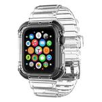 Integrated Crystal Clear Color Contrast Watch Band For Apple Watch Series 7 45mm / 6 & SE & 5 & 4 44mm / 3 & 2 & 1 42mm(Black)