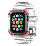 Integrated Crystal Clear Color Contrast Watch Band For Apple Watch Series 7 45mm / 6 & SE & 5 & 4 44mm / 3 & 2 & 1 42mm(Red)