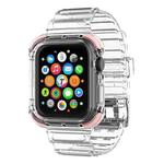 Integrated Crystal Clear Color Contrast Watch Band For Apple Watch Series 7 45mm / 6 & SE & 5 & 4 44mm / 3 & 2 & 1 42mm(Pink)