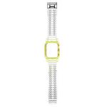 Crystal Clear Color Contrast Watch Band For Apple Watch Series 8&7 41mm / SE 2&6&SE&5&4 40mm / 3&2&1 38mm (Yellow Green)
