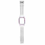 Crystal Clear Color Contrast Watch Band For Apple Watch Series 8&7 45mm / SE 2&6&SE&5&4 44mm / 3&2&1 42mm (Purple)