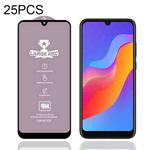 For Honor 8A 2020 25 PCS 9H HD Large Arc High Alumina Full Screen Tempered Glass Film