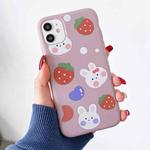 TPU Pattern Protective Case For iPhone 11(Strawberry Rabbit)