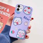 TPU Pattern Protective Case For iPhone 11 Pro Max(Strawberry Bear)