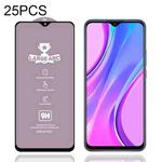 For Xiaomi Redmi 9 (CN Version) 25 PCS 9H HD Large Arc High Alumina Full Screen Tempered Glass Film