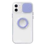 For iPhone 12 Pro Sliding Camera Cover Design TPU Protective Case with Ring Holder(Purple)