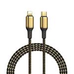WiWU GD-103 3A USB-C / Type-C to 8 Pin Zinc Alloy + Nylon Braided Data Cable, Cable Length:2m(Gold)